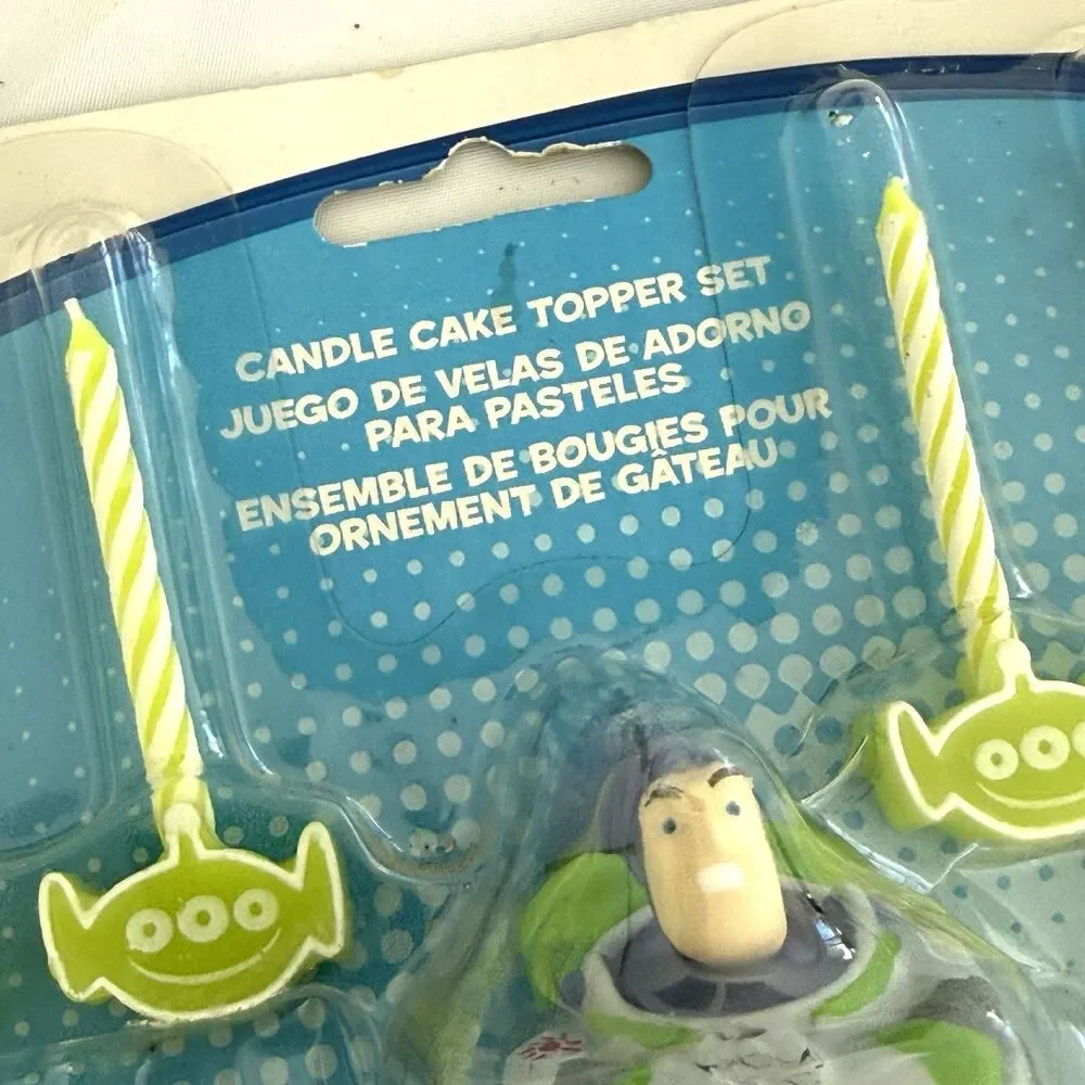 Disney Toy Story Buzz Lightyear Figure Birthday Candle 8 Green Alien Cake Topper